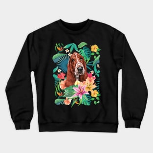 Tropical Basset Hound Crewneck Sweatshirt